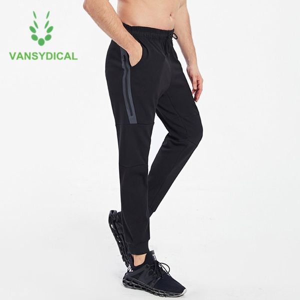 

vansydical autumn winter jogging workout sweatpants men side zipper sports running training pants thicken fitness trousers, Black;blue