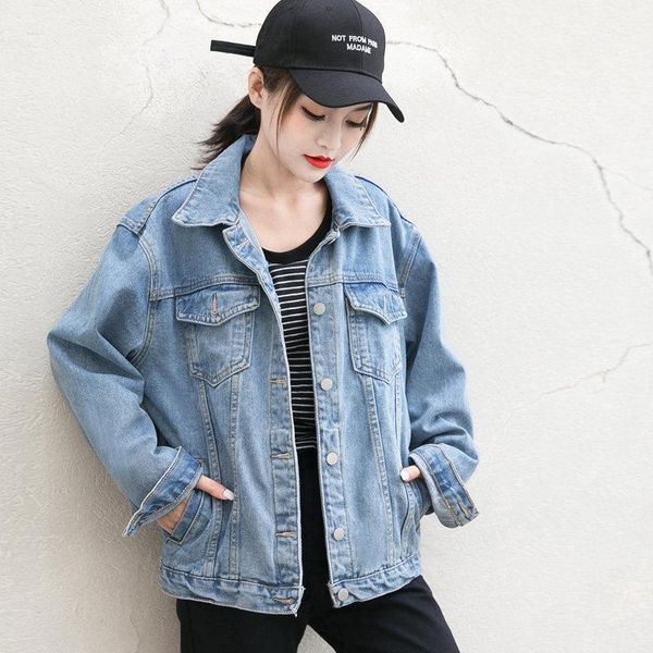 

new denim jacket women's loose korean 2021 spring and autumn fashion spring and autumn style versatile student denim, Black;brown