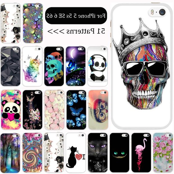 

6 6s силикон tpu soft малярных телефона coque для iphone 5 5s себе задней стороны обложки funda капу shell защитных