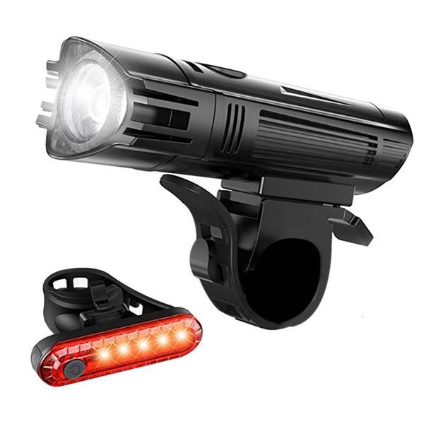 

usb rechargeable super bright bicycle light kit led front and rear bicycle 2000 mah rechargeable lithium battery #lr2