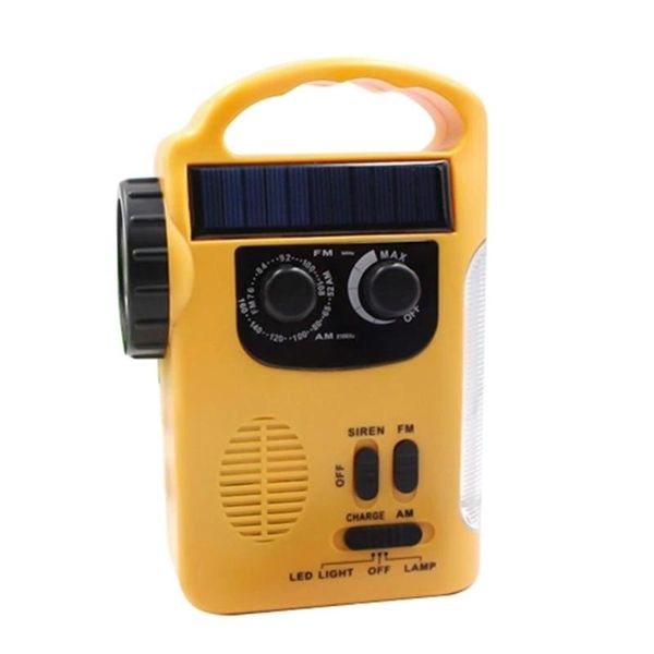 

multiple use solar powered hand radio 5led 8led reading light usb charging emergency charger emergency alarm