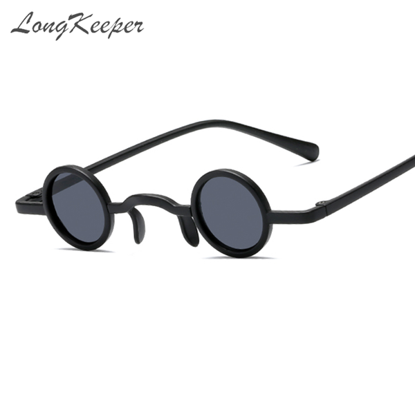 

longkeeper steampunk tiny round sunglasses men women retro small sun glasses fashion black red yellow shades gafas uv400, White;black