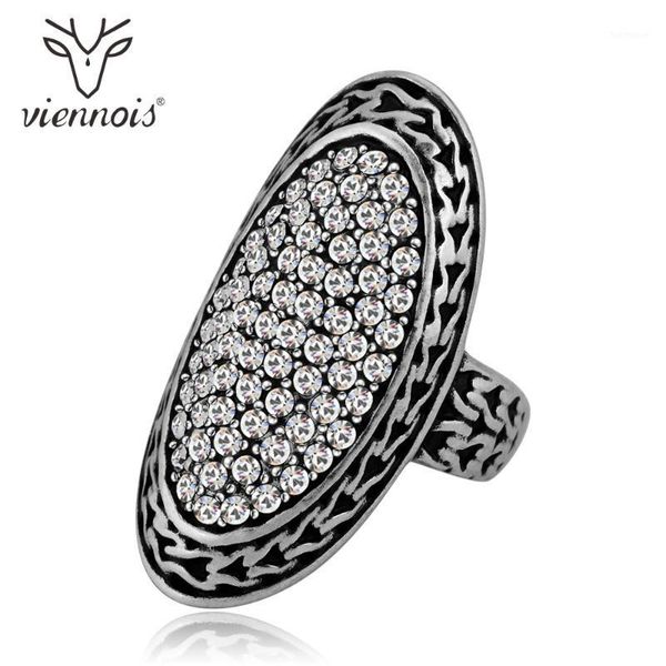 

viennois vintage rings for women fashion ring rhinestone retro finger ring fashion jewelry for women1, Golden;silver