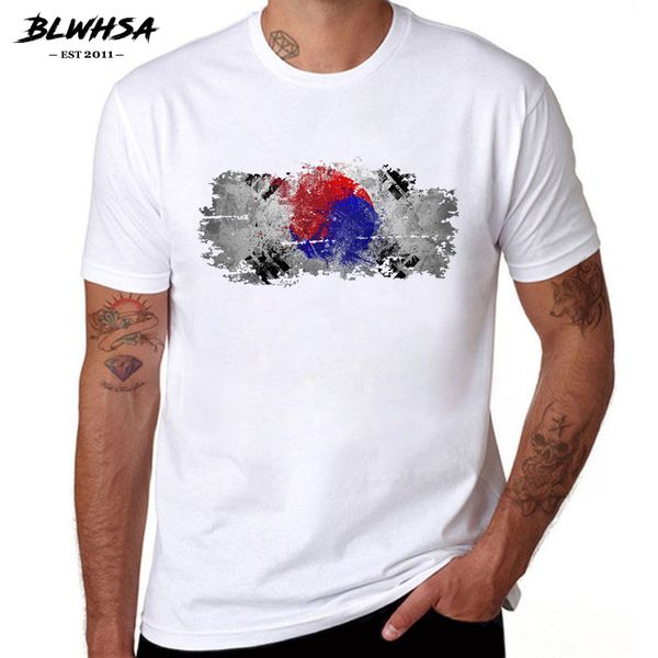 

blwhsa south korean flag printing casual classic short sleeve brand design funny south korean flag hooded sweatshirt hoodie men t shirt