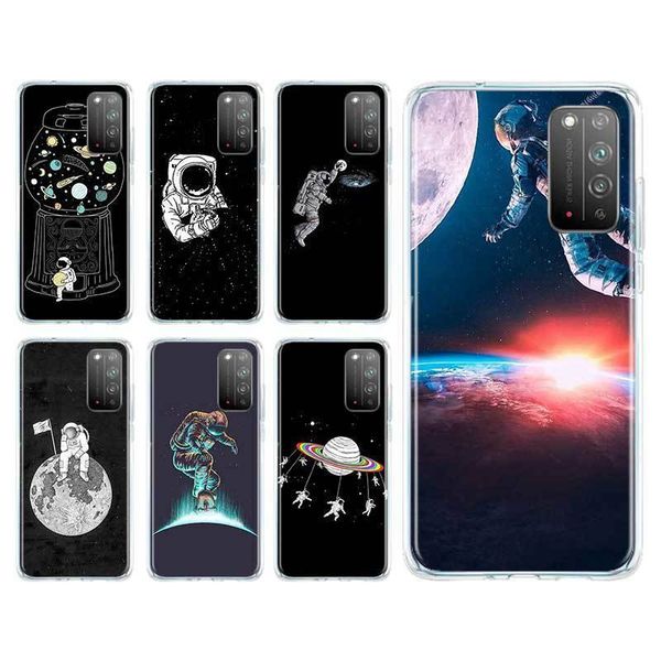 

мультфильм astronaut space tpu чехлы для huawei honor 9а 9s 9с 8x 9x 20i 20 10 lite y9 y7 y6 2019 y9s y8s сак телефон обложка caso