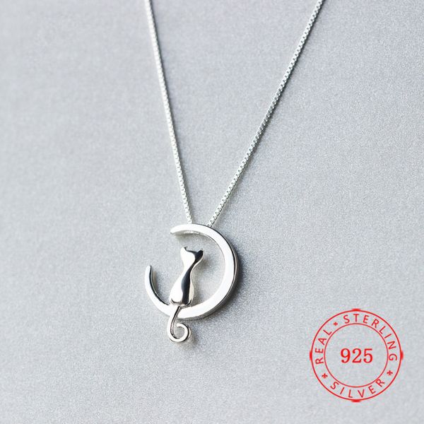 

crescent moon necklace simple tiny circle round pendant necklace lovely animal cat jewellry for ladies fashion designer jewellery China