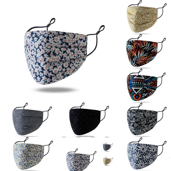 

dhl shipping thin print floral cotton washable reusable protection mouth cover anti dust masks fashion flowers dustproof o4cs0, Black