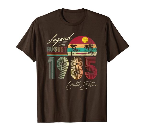 

legend since august 1985 tee 34th birthday gift 34 yrs old, White;black