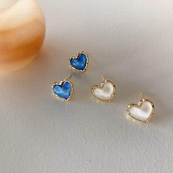 

cute heart stud earrings for women 2021 new jewelry korean simple small pendientes, Golden;silver