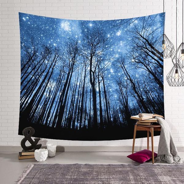 

tapestries nordic wall hanging tapestry deep forest sky printed cloth beach throw towel home decoration yoga mat blanket1