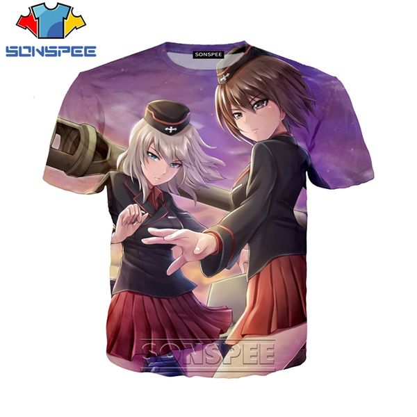 

girls und panzer cool girls 3d print shirts comics harajuku comics men clothing