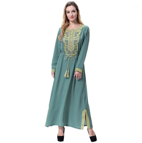 

muslim women arabic lace cardigain patchwork turkey islam prayer eastern ladies' lace-up lace-up bib long robe dress 4.41, Red
