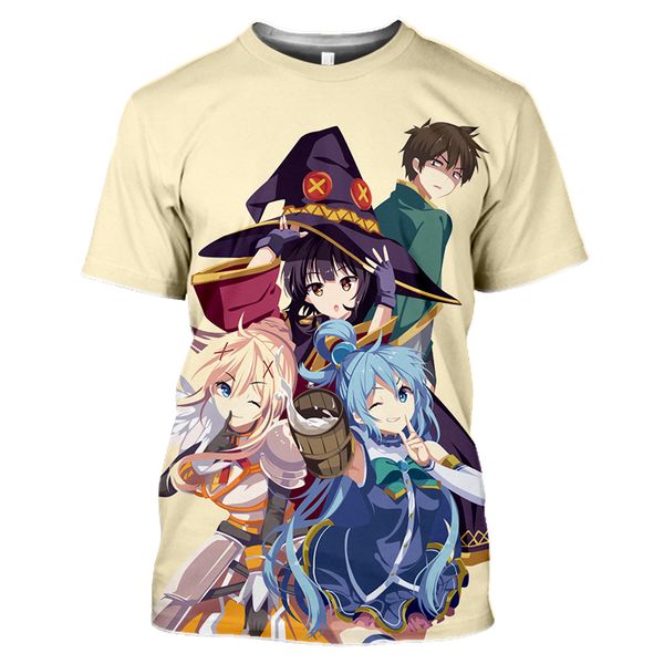 

megumin konosuba halloween crewneck summer anime hipster oversized men h47 3d print shirts anime harajuku kawaii men clothing