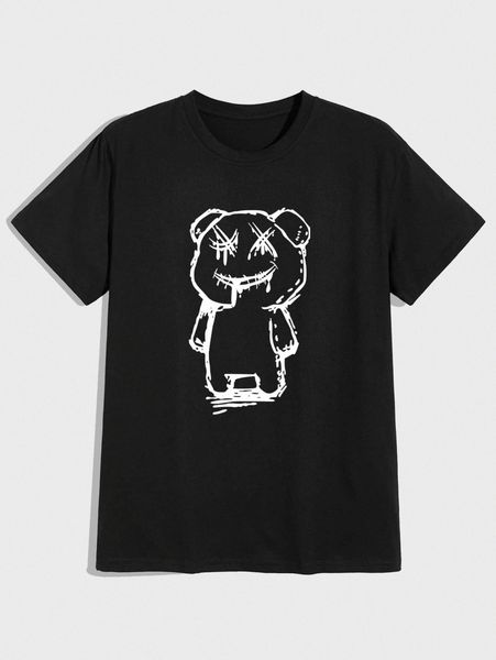 

men cartoon graphic tee y5gh#, White;black