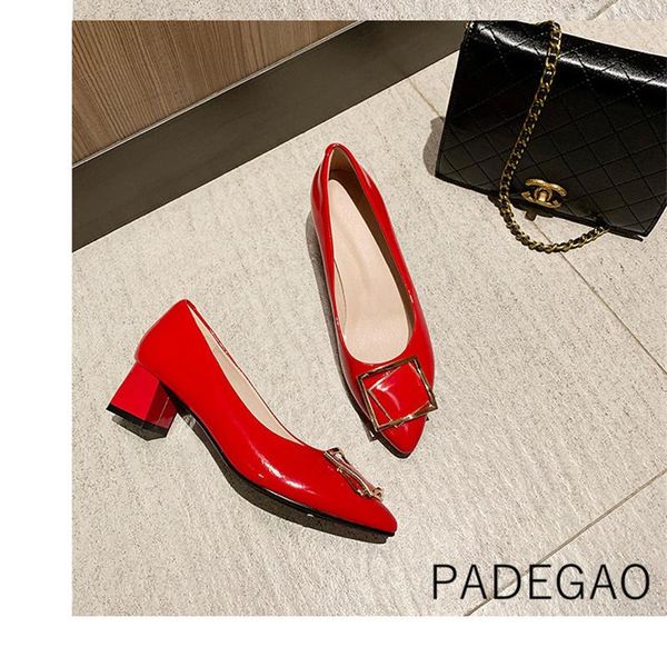 

квадратный каблук 2020 женская обувь обувает черный кристалл квадратные пряжки sexy моды женщина на каблуках, Black