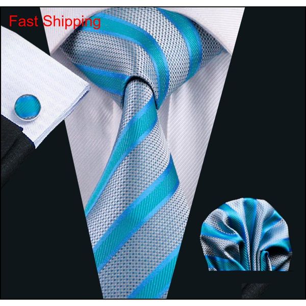 

fast shipping mens ties set wholesale classic designer fashion necktie set hanky cufflinks silk ties woven grava qylafq new_dhbest, Black;blue
