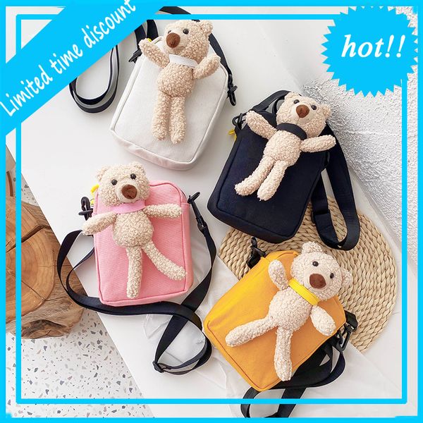 

harajuku cute bear soft girl small south korea ins versatile canvas messenger bag schoolgirl shoulder