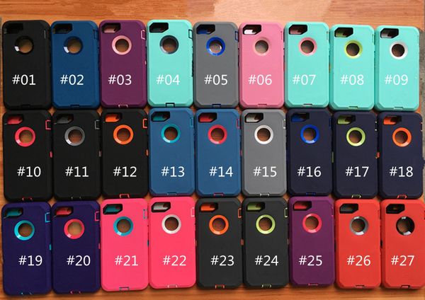 

2020 new selling cell phone case i7 & 7plus & i8 & 8plus (defender) defender three-in-one case available in 27 colors