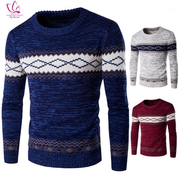 

1pc fashion men floral print o neck long sleeve knitted sweater blouse slim casual acrylic warm travel sweater size -2xl1, White;black