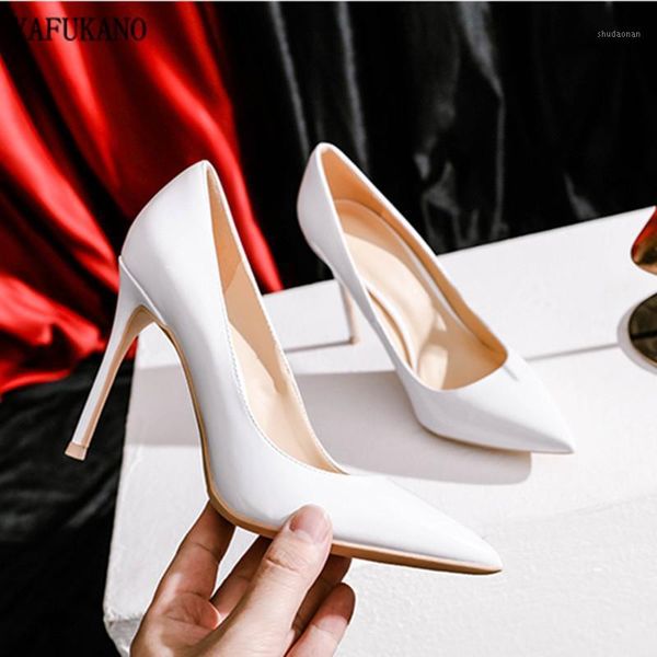 

dress shoes plus size 33-42 nude womens pumps 6 8  cm pointed toe thin heels high red patent leather lady party wedding shoes1, Black