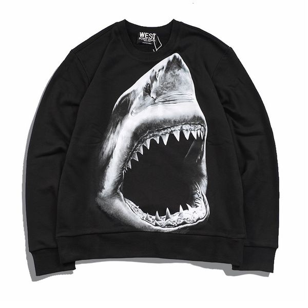 

2021 new high luxury men shark teeth kenye hoodies hoody hooded sweatshirts veet cotton drake thicken fleece #n71 acwc, Black