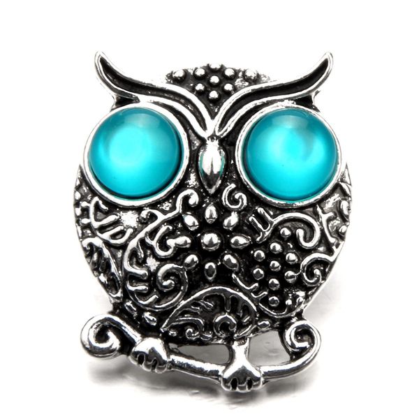 

fashion 18mm snap buttons 6 color owl charms metal clasps diy noosa interchangeable jewelry accessories azlva
