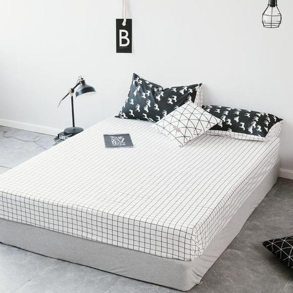

bedding sets 50 bed cover simple 100% cotton star stripes grid bedspread pillowcase 3pcs black and white set set1