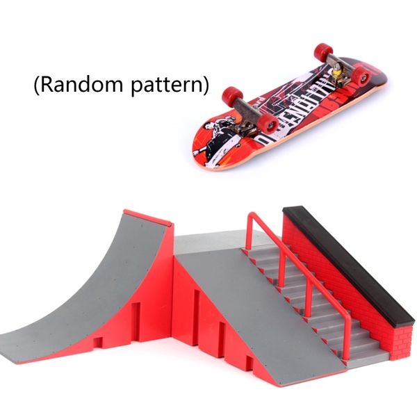 

finger skate park kit ramp parts with 1 finger skateboard mini scooter scene for finger skateboard training props q0115