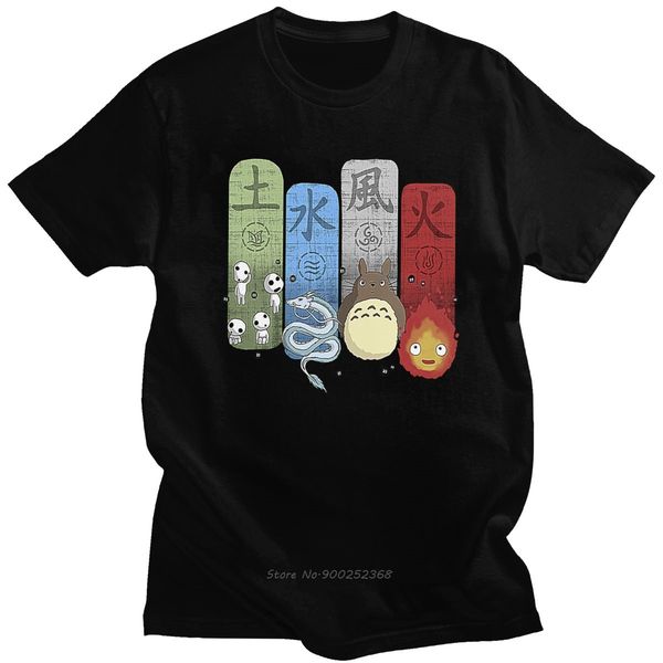 

fashion my neighbor totoro for men short sleeve ghibli spirit earth air water fire soft harajuku hoodie designers t shirts sweatshirt