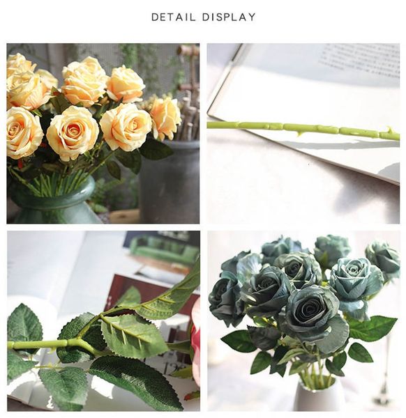

false for decoration rose velvet wedding artificial party birthday garden diy flower heads branch valentine's day gift