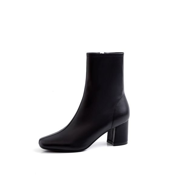 

of 2021 women natural upper layer lining outdoor pigskin woman solid side boots g7oj, Black