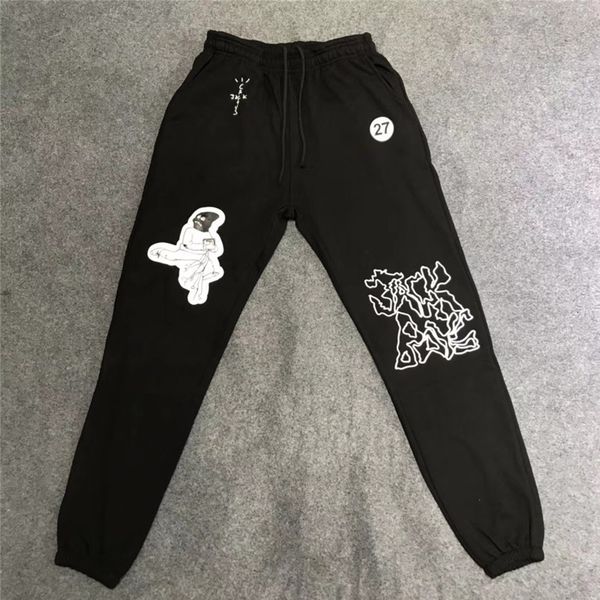 

2021 new ss travis scott cactus jack mask on printed jogger sweatpants men casual pants joggers trousers l39z, Black