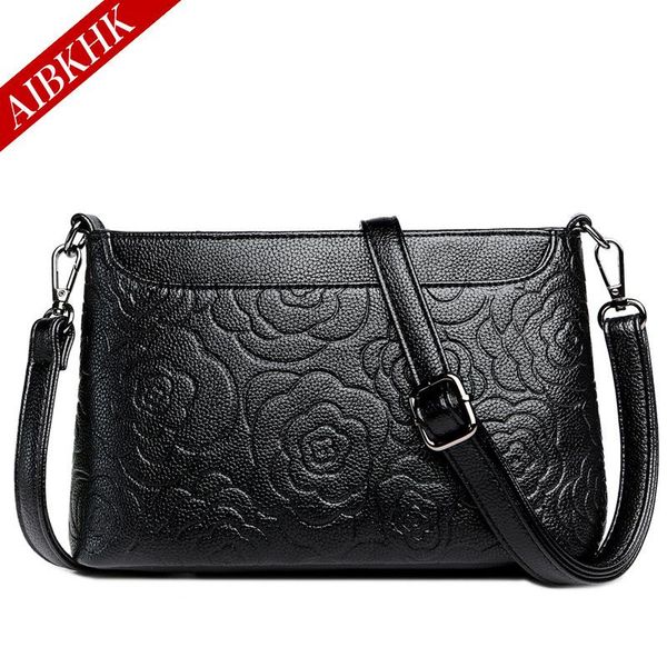 

genuine leather new fashion women handbags ladies shoulder bags female girl flower famous bag