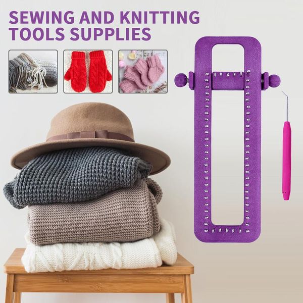 

handmade household weaving tools adjustable with crochet hat scarf accessories craft sewing knitting loom set sock weaver yarn, Black