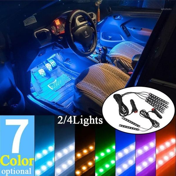 

led usb car lights decorative bar ambient foot lamp with cigarette lighter auto interior red atmosphere light car accessories1