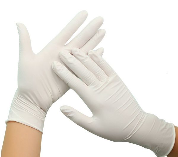 

white rubber 100pcs non-slip laboratory disposable latex protective gloves selling household cleaning p