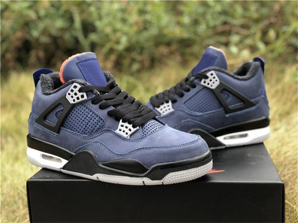 

2021 release authentic 4 winter loyal blue wntr white habanero red black 4s dress shoes men cq9597-401 sneakers with box