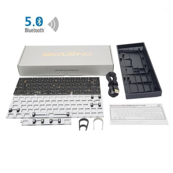 

gk64xs swap programmable bluetooth mechanical keyboard pcb custom kits rgb switch type-c usb port module suit gh601