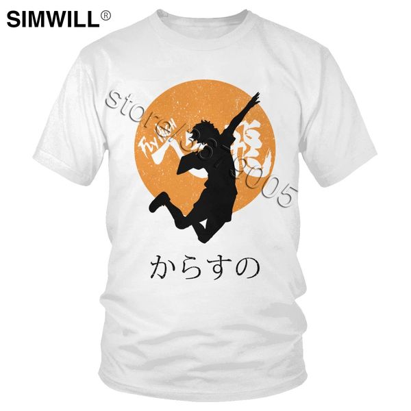 

sport fashion karasuno fly high t-shirt men o-neck short sleeve haikyuu hinata shoyo t shirt cotton manga anime oversized tee gift