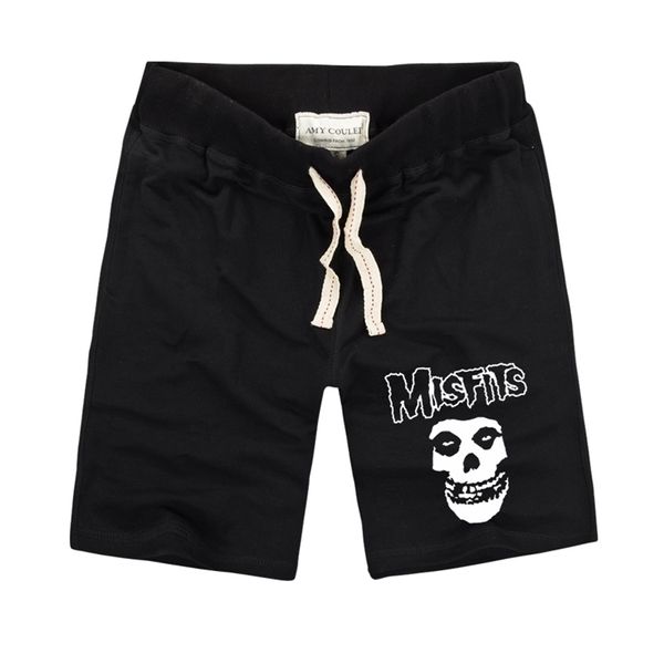 Os desajustados shorts de alta qualidade verão moda crânio impresso homens casuais fitness algodão malha calça curta plus size s-2xl 220301