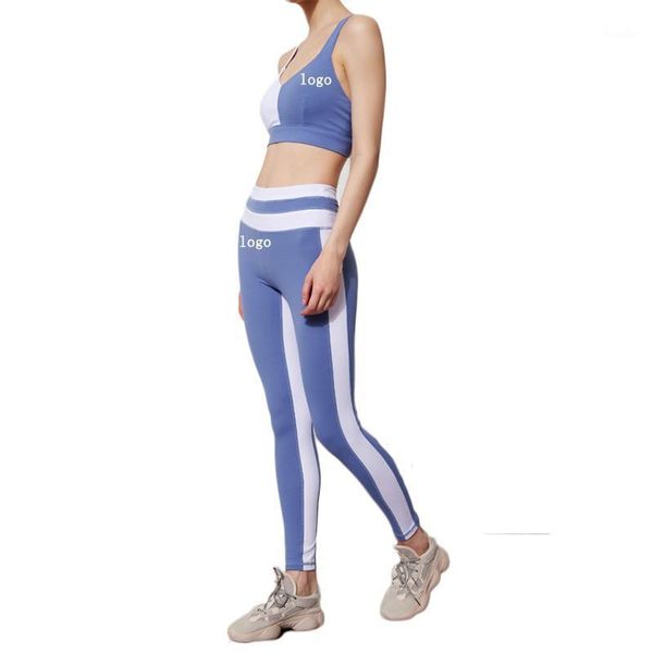 

yoga outfits color patchwork stitching set fitness pants two pieces for women1, White;red