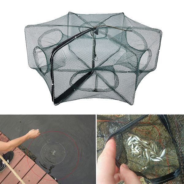 

foldable green nylon net, crab net, minnow, lobster, 58 * 22cm