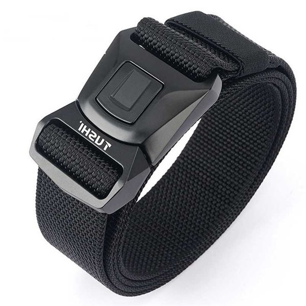 

faramigo hard metal simple convenient tactical belt soft genuine nylon military belt tough non-slip men hunting fishing belt 220210, Black;brown
