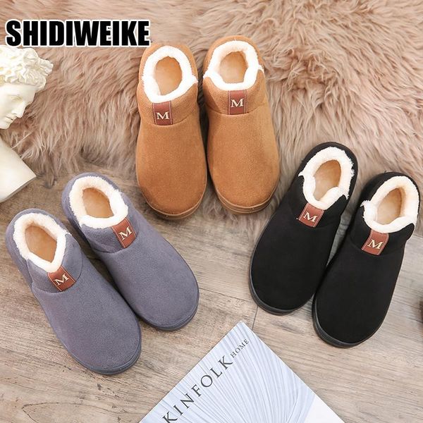 

woman winter ankle boot warm plush suede rubber flat boots causal snow platform boots ladies indoor botas mujer invierno 2020, Black