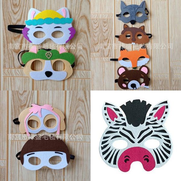 

felt mask multicolor cartoon modelling masks cat bear lovely fox mouse patch with various style 1ls j1