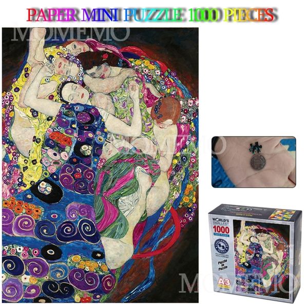

virgin guvtav klimt paper puzzle mini 1000 pieces jigsaw puzzle adults old master 1000 piece puzzle toys home decoration gifts y200421