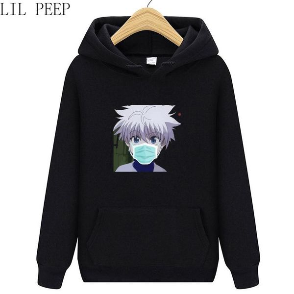 

killua hoodies funny hoodiess men/women sweatshirt comfort harajuku streetwear clothes, Black