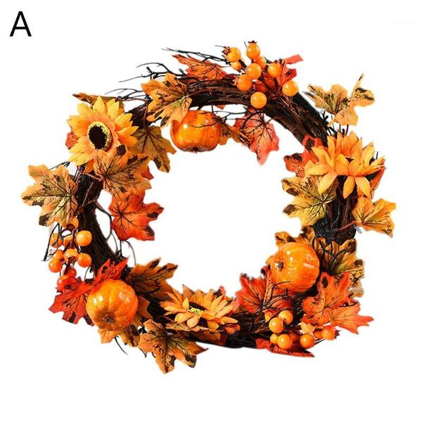 

35/40cm halloween autumn thanksgiving pumpkin wreath wall door window 67jb1