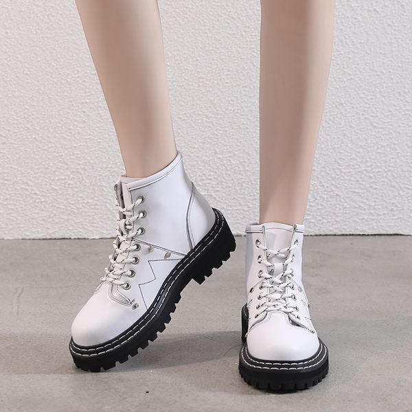 

aiyuqi women's winter shoes boots 2020 new ankle boot female trend genuine leather thick british fan car martin shoes 1026, Black