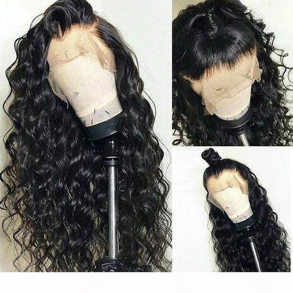 

brazilian loose wavy lace front wigs adjustable pre plucked silk base lace frontal human hair wigs glueless wigs for black women wholesale, Black;brown